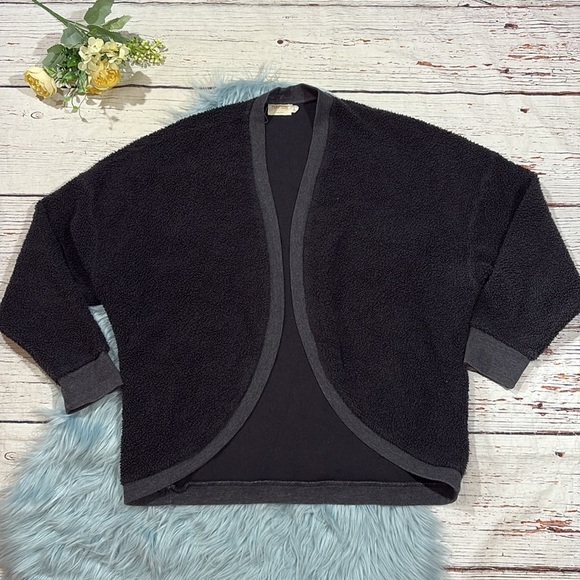 Nation LTD Black Textured Open Front Cardigan - Picture 1 of 9